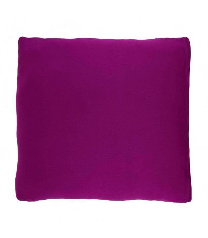 Solid Color Elastic Zipper Cushion Cover Fabric Pillow Case(Candy Purple)