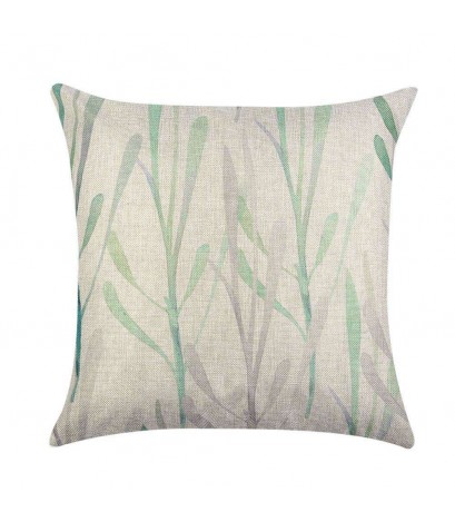 Creative Seaweed Green Leaf Cotton Linen Pillow Cushion Cover(Style 1)