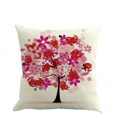 Love Flower Cotton Linen Throw Pillow Case Cushion Cover Home Car Decor