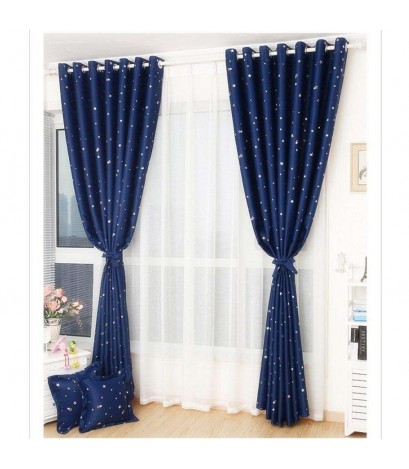 Star Pattern Window Shading Curtain Blackout Bedroom Balcony Home Purdah