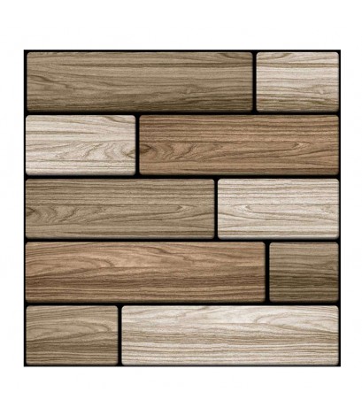 Retro 3D Wood Brick Self-Adhesive Wall Decals Rustic Stickers Home Decor