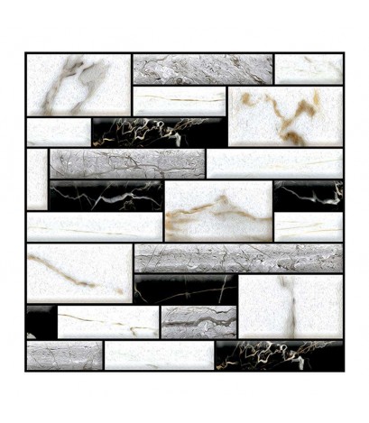 Retro 3D Marble Brick Stone Wall Decals Self-Adhesive Sticker Bedroom Decor