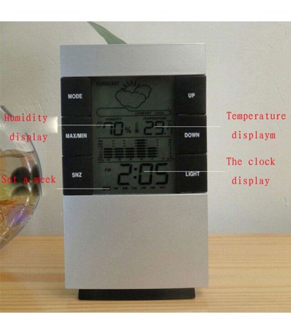 Multifunction Home LED Light Digital Calendar Thermometer Hygrometer Clock