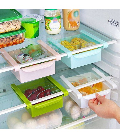 Slide Kitchen Fridge Freezer Space Saver Organizer Storage Rack