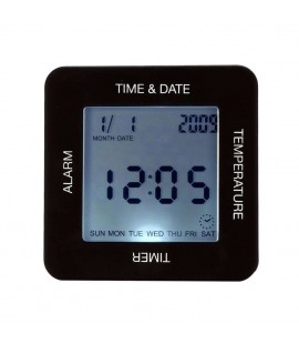 Digital Rotating Alarm Clock with Timer, Alarm, Time, Calendar annd Tempera