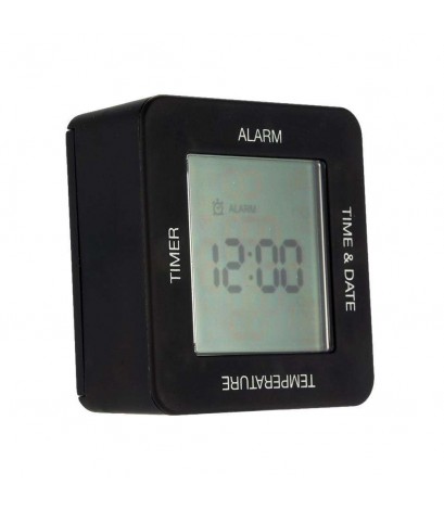 Digital Rotating Alarm Clock with Timer, Alarm, Time, Calendar annd Tempera