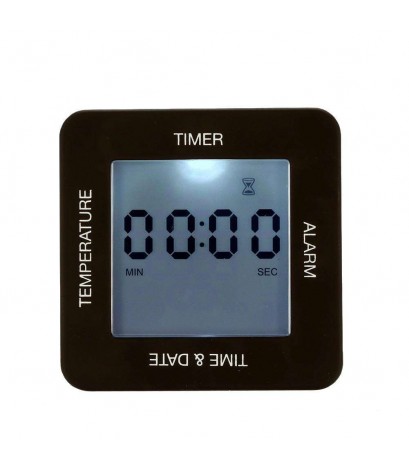 Digital Rotating Alarm Clock with Timer, Alarm, Time, Calendar annd Tempera