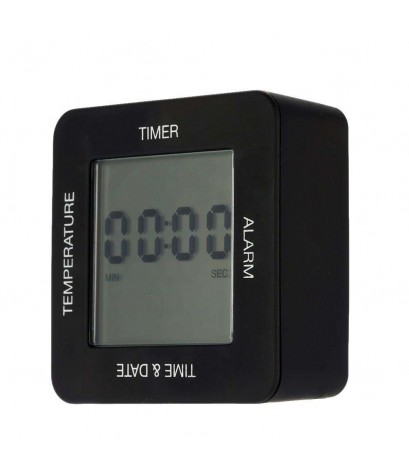 Digital Rotating Alarm Clock with Timer, Alarm, Time, Calendar annd Tempera