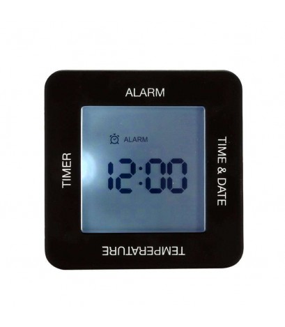 Digital Rotating Alarm Clock with Timer, Alarm, Time, Calendar annd Tempera