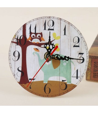 Vintage Wooden Wall Clock Large Shabby Chic Rustic Kitchen Antique 1