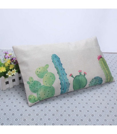 Creative Cactus Pattern Thick Cotton Pillowcases 30 x 50 Waist Pillowcases