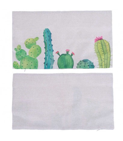 Creative Cactus Pattern Thick Cotton Pillowcases 30 x 50 Waist Pillowcases