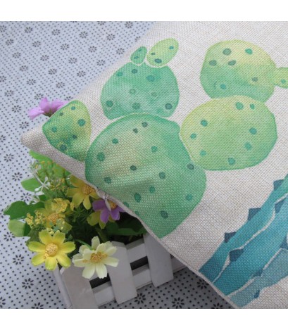 Creative Cactus Pattern Thick Cotton Pillowcases 30 x 50 Waist Pillowcases