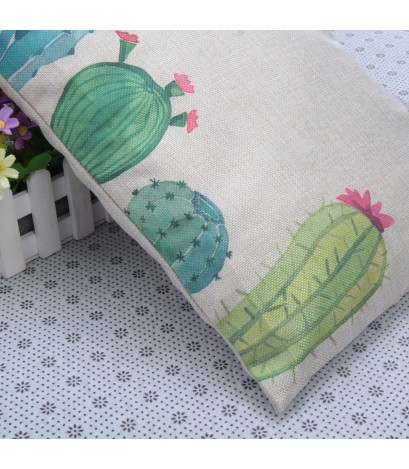 Creative Cactus Pattern Thick Cotton Pillowcases 30 x 50 Waist Pillowcases