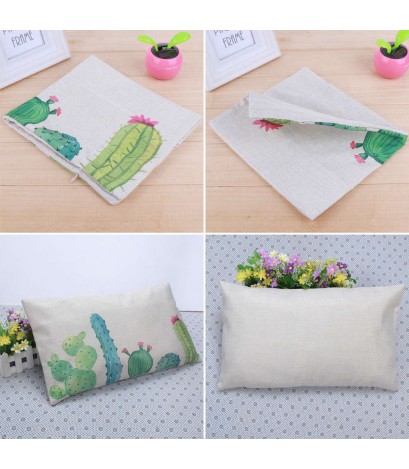 Creative Cactus Pattern Thick Cotton Pillowcases 30 x 50 Waist Pillowcases