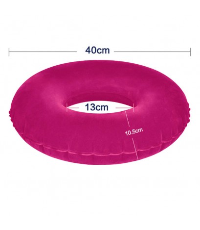 Inflatable Ring Round Cushion Hemorrhoid Medical Donut Seat Pad (Rose Red)