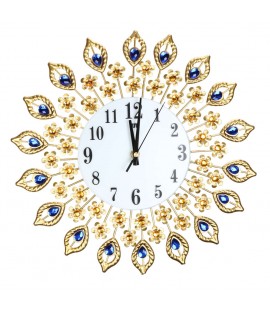 Luxury Diamond  Large Wall Clocks Metal Living Room Wall Clock