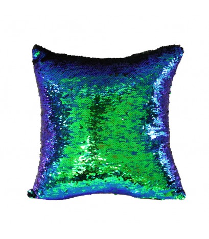 DIY Sequins Pillowcase Double Color Paillette Pillowcase (Green & Black)