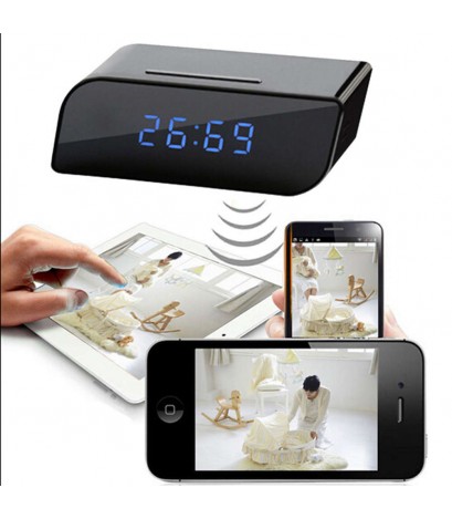 Wireless HD Mirror Alarm Clock Night Version Remote Control Camera