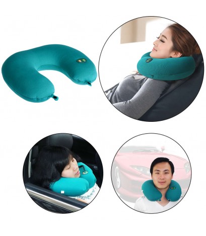 U-shaped Battery Operated Ergonomic Neck & Head Massage Pillow(Light green)