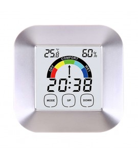 Desk Touch Screen Color Display Clock Temperature Humidity Thermometer Tool