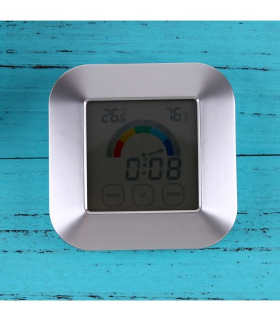 Desk Touch Screen Color Display Clock Temperature Humidity Thermometer Tool