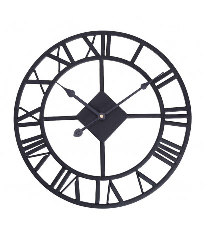 TRADITIONAL VINTAGE STYLE IRON WALL CLOCK ROMAN NUMERALS HOME DECOR 38cm