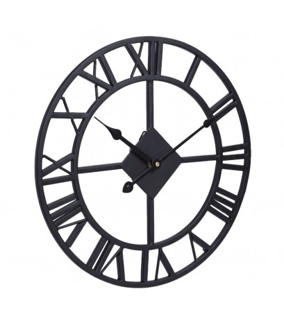 TRADITIONAL VINTAGE STYLE IRON WALL CLOCK ROMAN NUMERALS HOME DECOR 38cm