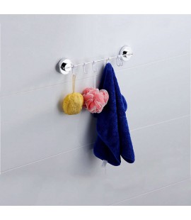 Stainless Steel Vacuum Suction Cup Sucker Hanger Holder Rack 6 Hooks