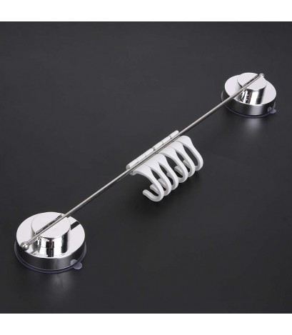 Stainless Steel Vacuum Suction Cup Sucker Hanger Holder Rack 6 Hooks