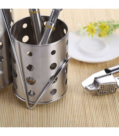 1SET Supplies Stainless Steel Chopsticks Cage Tube Storage Box Drain Rack