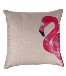 1x Pink Bird Pattern Linen Pillow Case Cushion Cover Car Home Decor