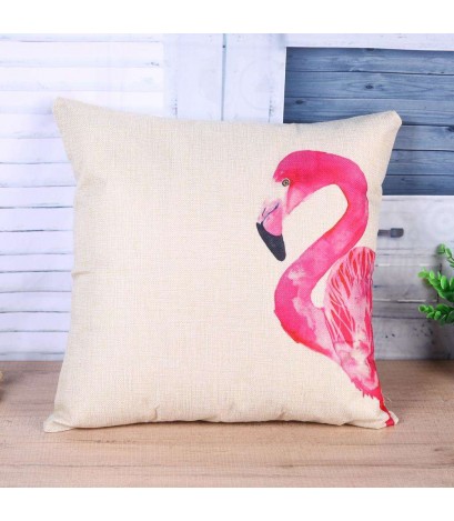 1x Pink Bird Pattern Linen Pillow Case Cushion Cover Car Home Decor