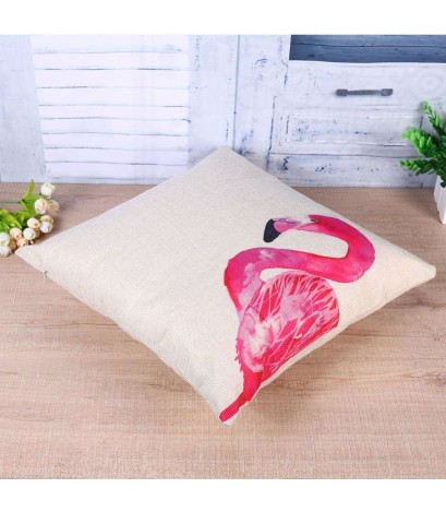 1x Pink Bird Pattern Linen Pillow Case Cushion Cover Car Home Decor