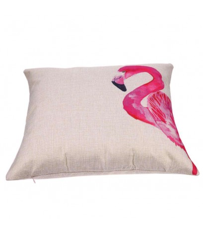 1x Pink Bird Pattern Linen Pillow Case Cushion Cover Car Home Decor