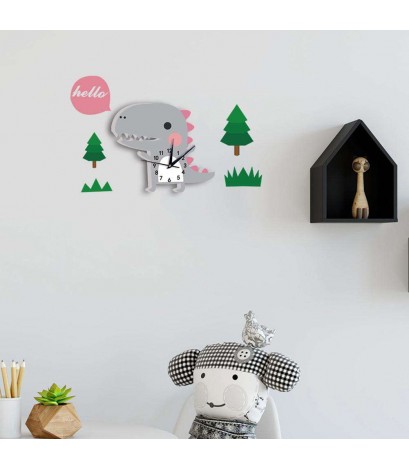 3D Animal Wall Clock Dinosaur Pattern Design Decoration for Home Bedroom