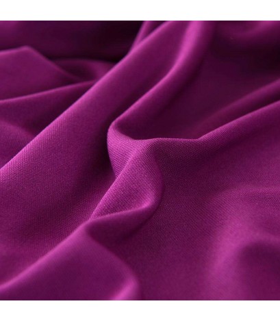 Solid Color Elastic Zipper Cushion Cover Fabric Pillow Case(Candy Purple)