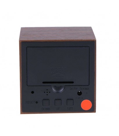 Creative LED Alarm Clock Cube Wooden Voice Control LED Digital Clocks