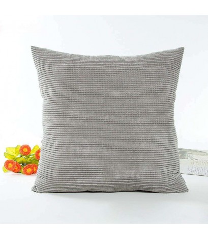 Cotton Corduroy Corn Cashmere Cushion Cover Pillow Case(Grey)