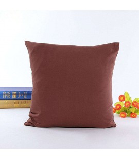 Solid Color Sanding Sofa Pillow Hugging Cushion Cover Case(Coffee)