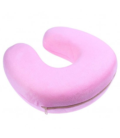 Neck Pillow Memory Foam U Shape Pillow Neck Head Support Cushion(Pink)