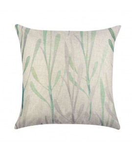 Creative Seaweed Green Leaf Cotton Linen Pillow Cushion Cover(Style 1)