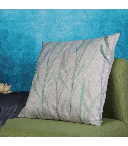 Creative Seaweed Green Leaf Cotton Linen Pillow Cushion Cover(Style 1)