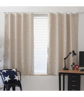 Full Blackout Shading Stars Bedroom Balcony Curtains Hook Grommet Purdah