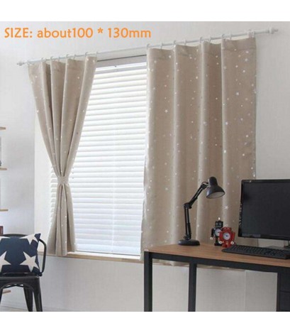 Full Blackout Shading Stars Bedroom Balcony Curtains Hook Grommet Purdah