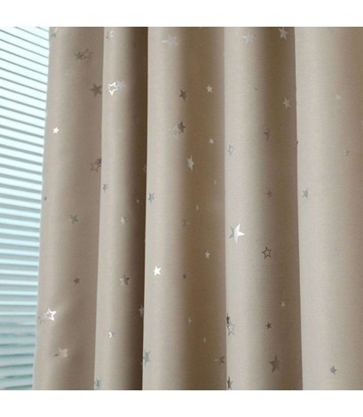 Full Blackout Shading Stars Bedroom Balcony Curtains Hook Grommet Purdah