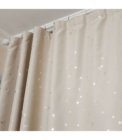 Full Blackout Shading Stars Bedroom Balcony Curtains Hook Grommet Purdah