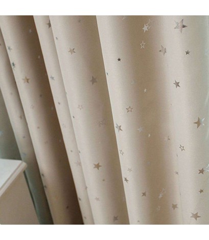 Full Blackout Shading Stars Bedroom Balcony Curtains Hook Grommet Purdah