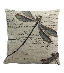 Dragonfly Flower Cushion Cover Pillow Case Home Sofa Throw Pillow Cover