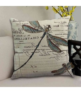 Dragonfly Flower Cushion Cover Pillow Case Home Sofa Throw Pillow Cover